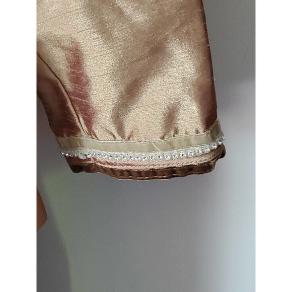 KM Collections by Milla Bell Formal 2 Pc Dress Set Gold Brocade Knee Length Sz 6 - Picture 3 of 14